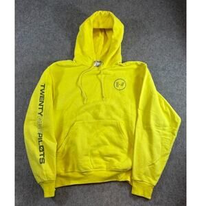 Twenty One Pilots Music Band Merch Sweatshirt Hoodie Mens M Yellow Streetwear